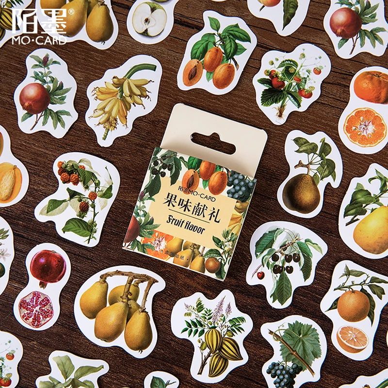 

46Pcs/box Kawaii Fruit Plant Sticker Scrapbooking Creative DIY Diary Journal Decorative Adhesive Paper Seal Label Stationery