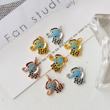 

Minghuang New DIY Jewelry Color Zircon Elephant Necklace Pendant / Earring Hook Jewelry Accessories Fashion Vogue