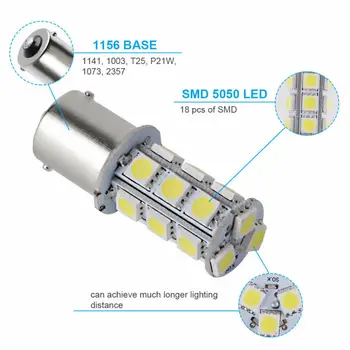 

Auto LED Interior Light Accessories 20pcs Cars Cool White 1156 18-SMD RV
