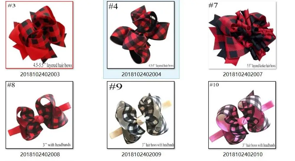 mix color min is 5pc free shipping 10pcs Buffalo Plaid bows christmas Hair Bows With Clips plaid Kids Girls Princess Handmade Boutique bows - Цвет: mix color min is 5pc