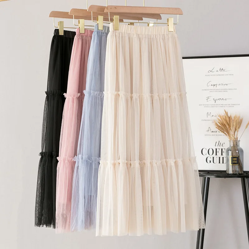 

Gauze Skirt 2020 Popular WOMEN'S Dress New Style Spring-Style Long Skirts Ankle Xian Qi Skirt Fairy Immortal MORI Series