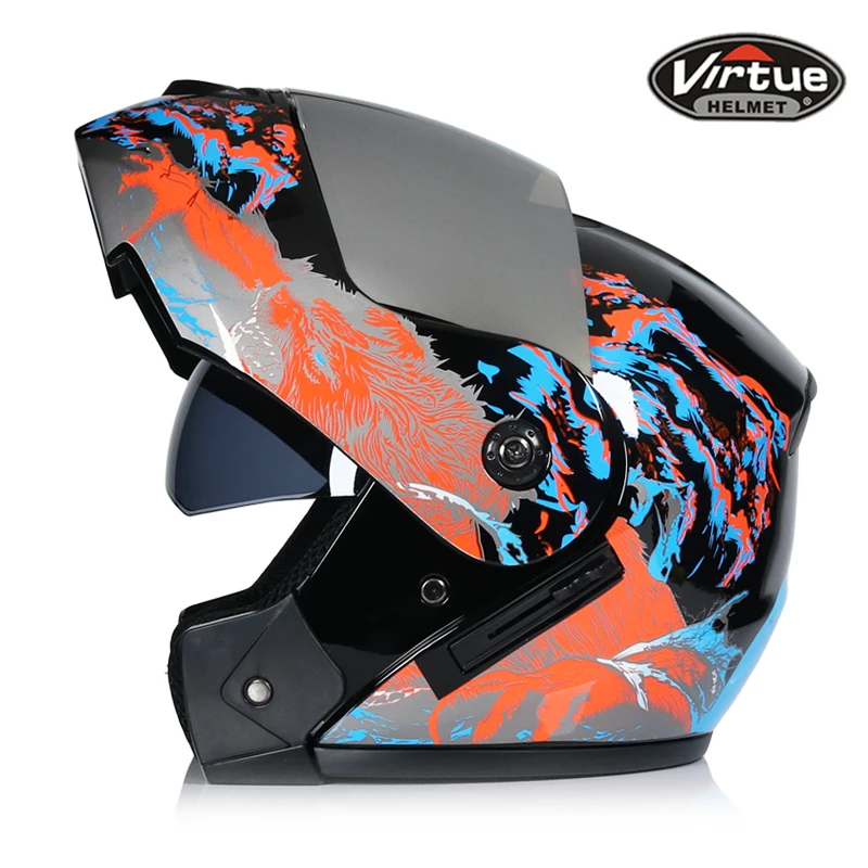 Бесплатная доставка мотоциклетный шлем модульный откидной с двойным козырьком |