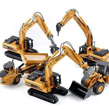 

1:50 Scale Dump Truck Excavator Wheel Loader Diecast Metal Model Collection Construction Vehicles Alloy Cars Toys For Kids Gifts