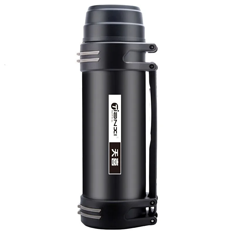 Black 1200ml 1.2л термос с изоляцией из нержавеющей стали, 1л/2л/3Л, кофейные кружки для путешествий, термальная Вакуумная бутылка для воды, Термокружка 1200 мл - Цвет: Black 1200ml