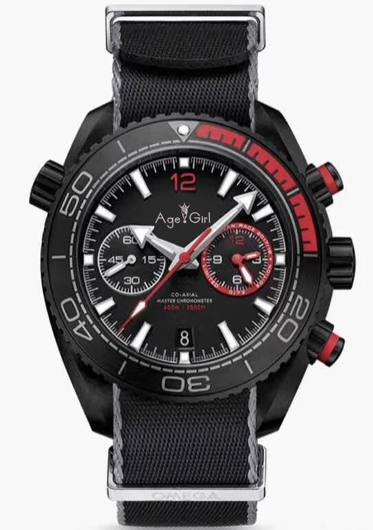 

Luxury Brand New Men Automatic Mechanical Stainless Steel Canvas Black Red Orange James Bond 007 Sapphire Watches Ceramic Bezel