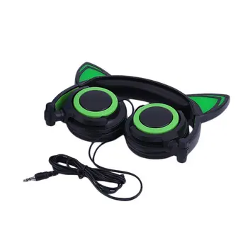 

Cat's Ears Headphones Luminescence Folding Earphone With LED Light Gaming Headset For PC Laptop Computer Mobile Phone