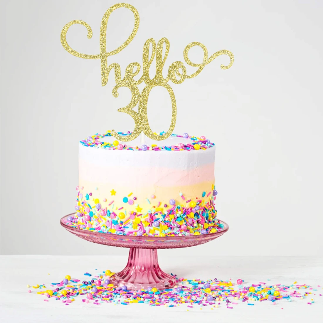 gold glitter hello 21/30/40/50/60 birthday cake topper party decor supplies CYWD gold glitter hello 21/30/40/50/60 birthday cake topper party decor supplies CYWD