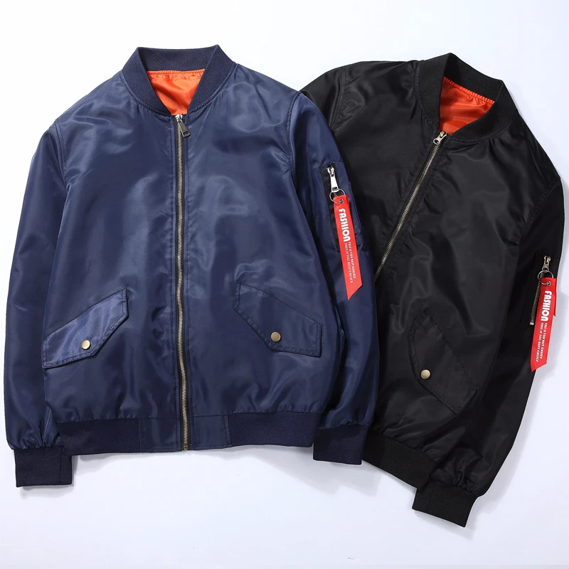 

2019 Top quality bomber jacket Thick and thin Army Green Military windbreaker Slim Fashion Male Outwear Brand Clothing chaquetas