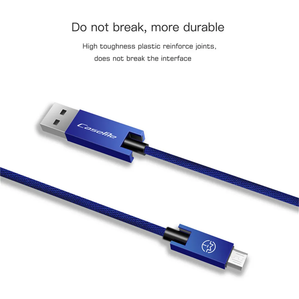 Caseme роскошный подлинный Android Micro к USB синхронизации данных зарядный быстрый алюминиевый плетеный кабель Шнур 2.1A 1,2 m 0,25 m для телефона планшета