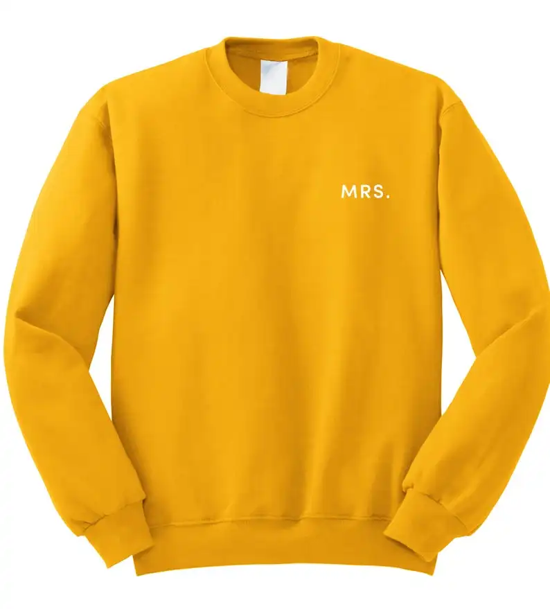 yellow t white MRS Кружки мистер и миссис просто женатый свитер помолвка анонс медовый месяц рубашка туристическая невеста, чтобы быть женихом соответствующие Топы Свадебный медовый месяц - Цвет: yellow t white MRS