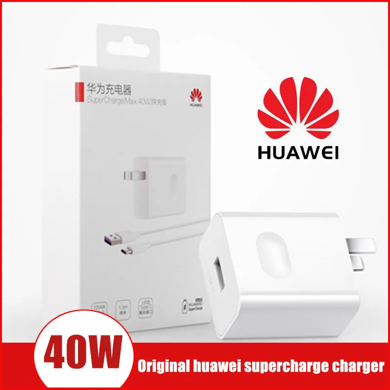 

Huawei P30 Pro Charger Supercharge Original 40W 10V/4A adapter Fast Charge 5A Cable For Mate 20 10 pro Honor Magic 2 nova 5 pro