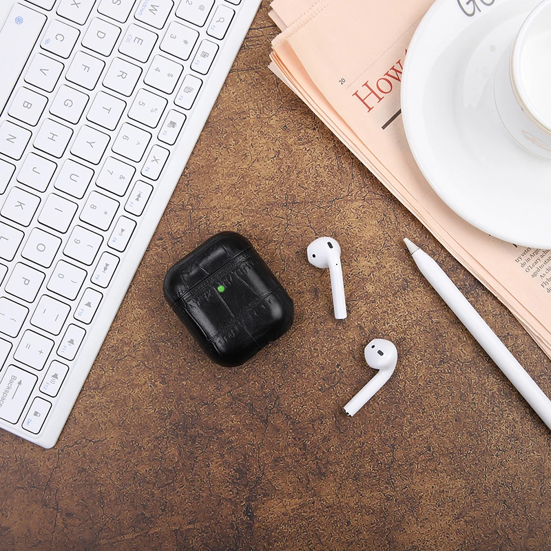 Высококачественный Bluetooth беспроводной Чехол для наушников для Apple Airpods роскошный винтажный защитный чехол из натуральной кожи для AirPods сумка