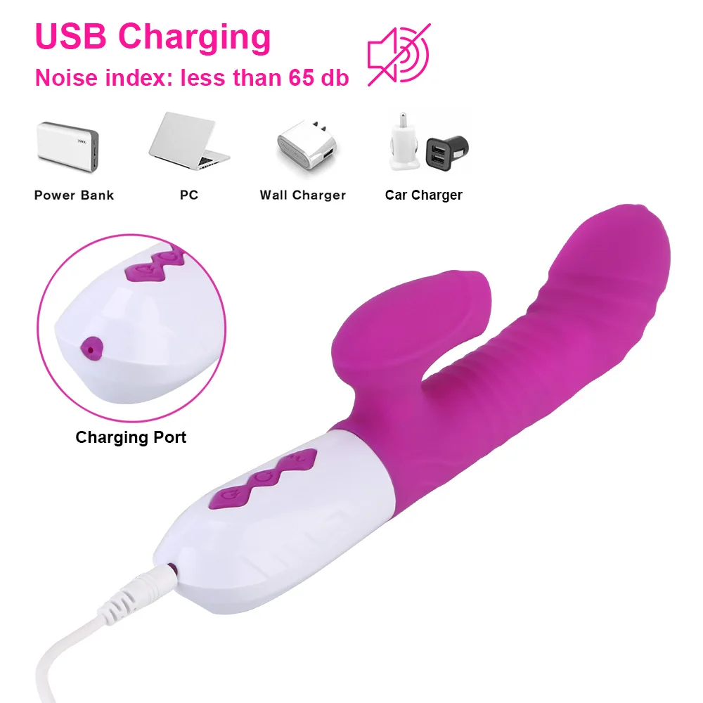 Vibratore bacchetta vibratore telescopico riscaldabile vibratore doppia lingua giocattoli del sesso per le donne G Spot Clitoride S_voghion.com