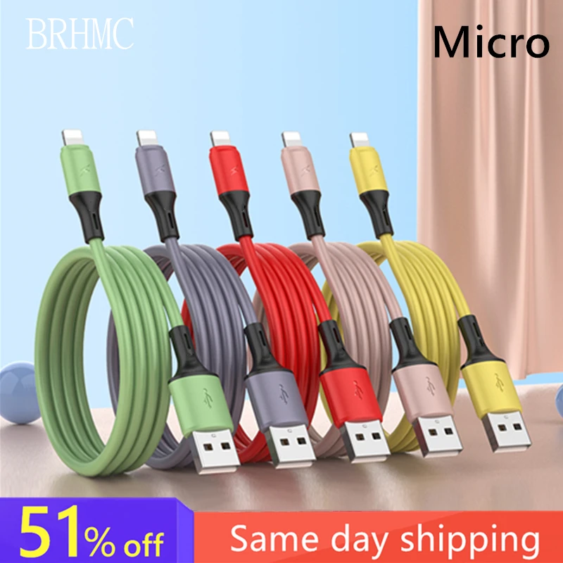 

BRHMC Micro USB Cable 2.4A Fast Charging for Samsung J7 Redmi Note 5 Pro Android Mobile Phone USB Micro Cable Charger Data Cord