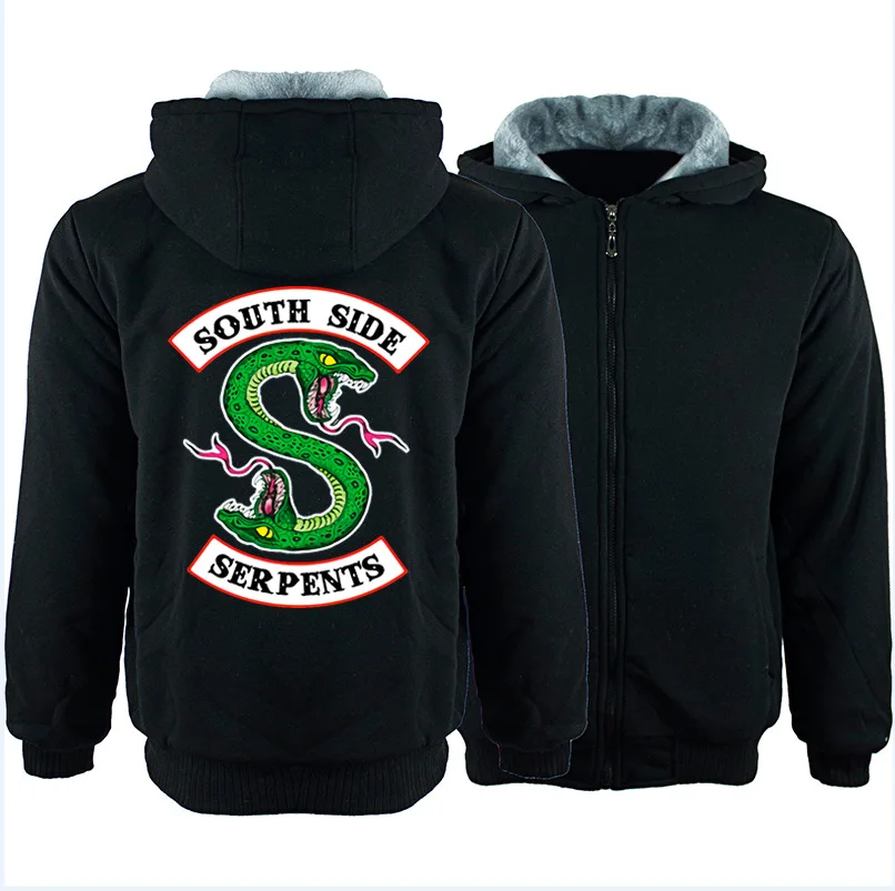 "South Side serpents" толстовки Для мужчин Off White молнии уличная одежда в стиле «хип-хоп», на мальчиков и девочек, теплые кофты Повседневное толстовка с капюшоном для детей - Цвет: B