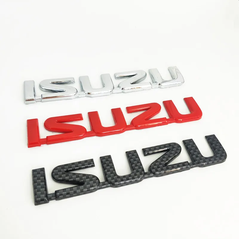 Серебристые красные черные карбоновые наклейки ISUZU ABS для заднего багажника