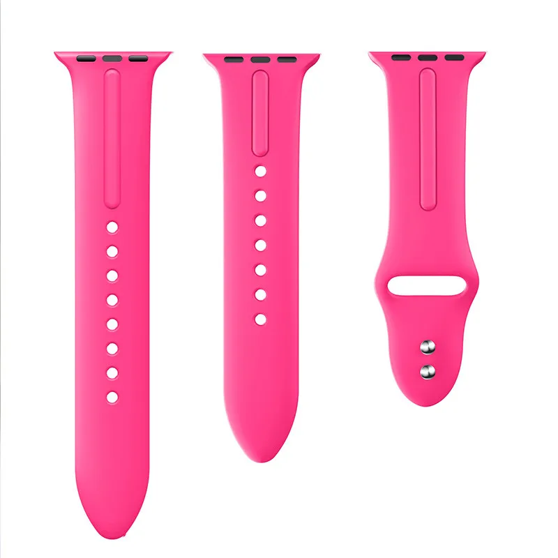 Pink Yayuu 2 шт. спортивный силиконовый ремешок для apple watch серии 1/2/3/4 38/42 мм, ремешок для часов, умные часы сменный ремешок на запястье браслет - Цвет: Pink