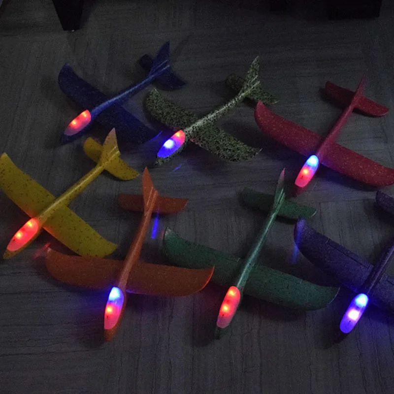 

New Style Hand-Tossed Airplane EPP 48cm Large Size Colorful Flashing Light Camouflage Foam Cyclotron Stunt Model Airplane Glidin