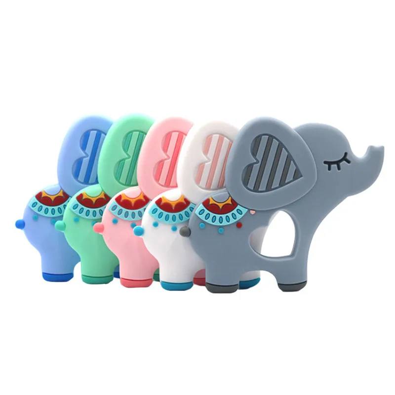 Пищевой силиконовый Прорезыватель для зубов DIY животных Слон детский Прорезыватель для младенцев силиконовые Подвески Детские Прорезыватели подарок игрушки для малышей