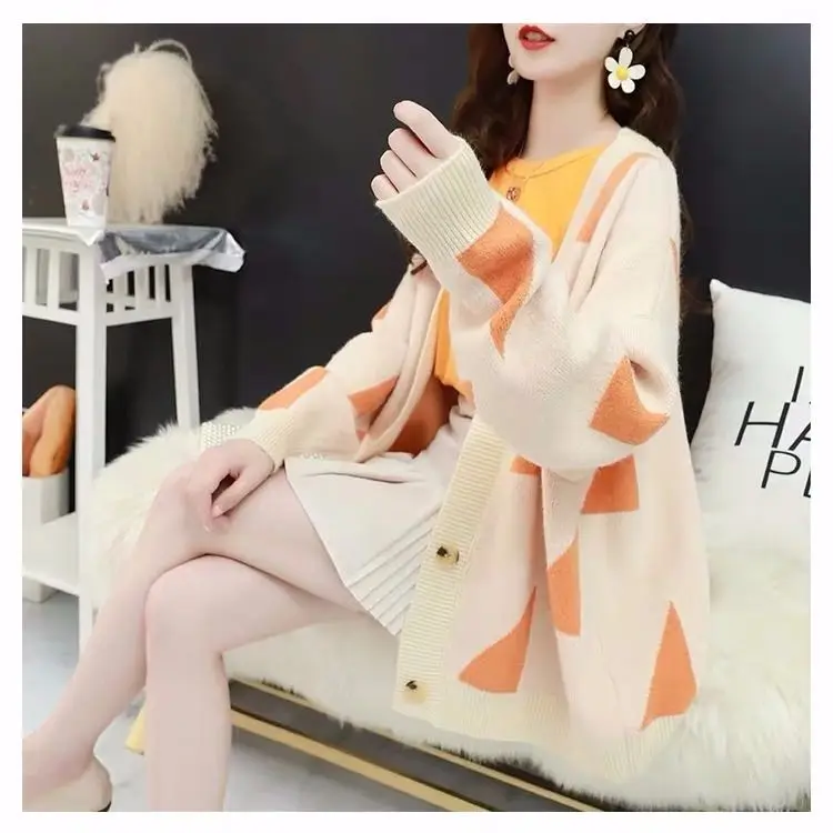 orange sweaters Весна/осень женские Свитера вязаные Свободные Повседневные свитера Осенняя женская одежда кардиганы свитера для беременных женские пальто - Цвет: orange sweaters