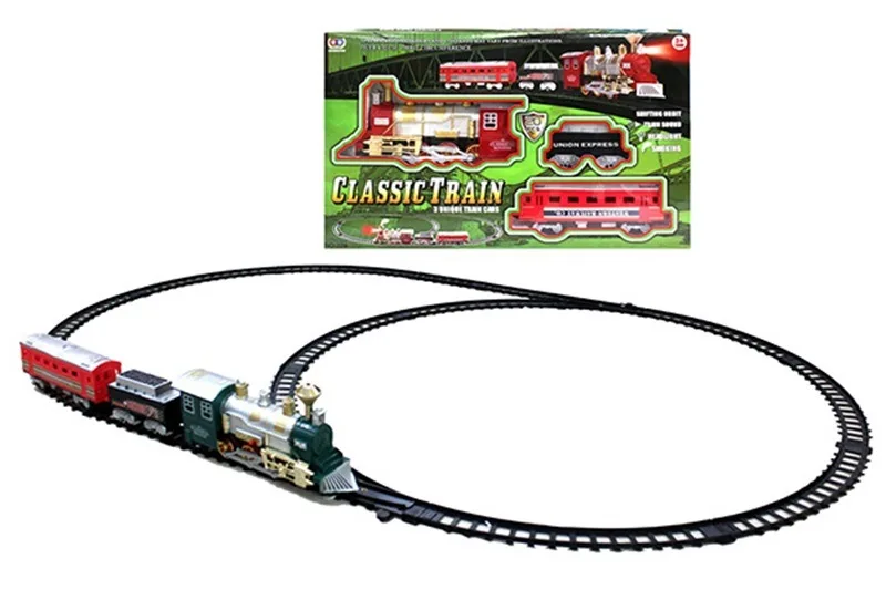 

Electric Smoke Sound-And-Light Rail Train Model Classic Steam Train CHILDREN'S Toy Set