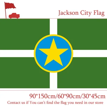 

10PCS Flag Jackson City Flag Of Mississippi State 90*150cm 60*90cm Flag 3x5ft Polyester 30*45cm Car Flag