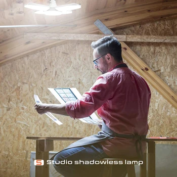 

Super Bright Industrial Lighting 80W Deformable Garage Lights Adjustable Led High Bay Industrial Lamp Portable Workshop Light