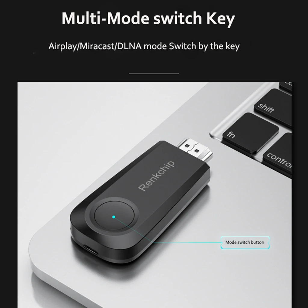 HDMI Wireless Display Adapter, WiFi 1080P Mobile Screen Receiver for iOS Android to TV Projector Support Miracast