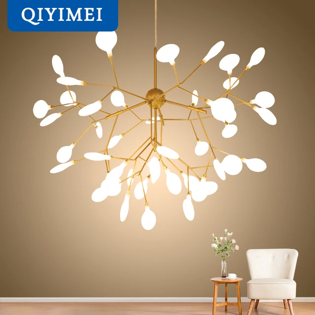 Lustre salon moderne, luminaire plafonnier avec 4 Lumières LED, Plafonnier  Spoutnik pour Salon, Chambre, Cuisine, Bureau Lumière Chaude 3000K