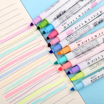 

12Pcs/set Retractable Highlighters Refillable Pastel Highlighter Pen Fluorescence Markers for Journaling School Office Supplies