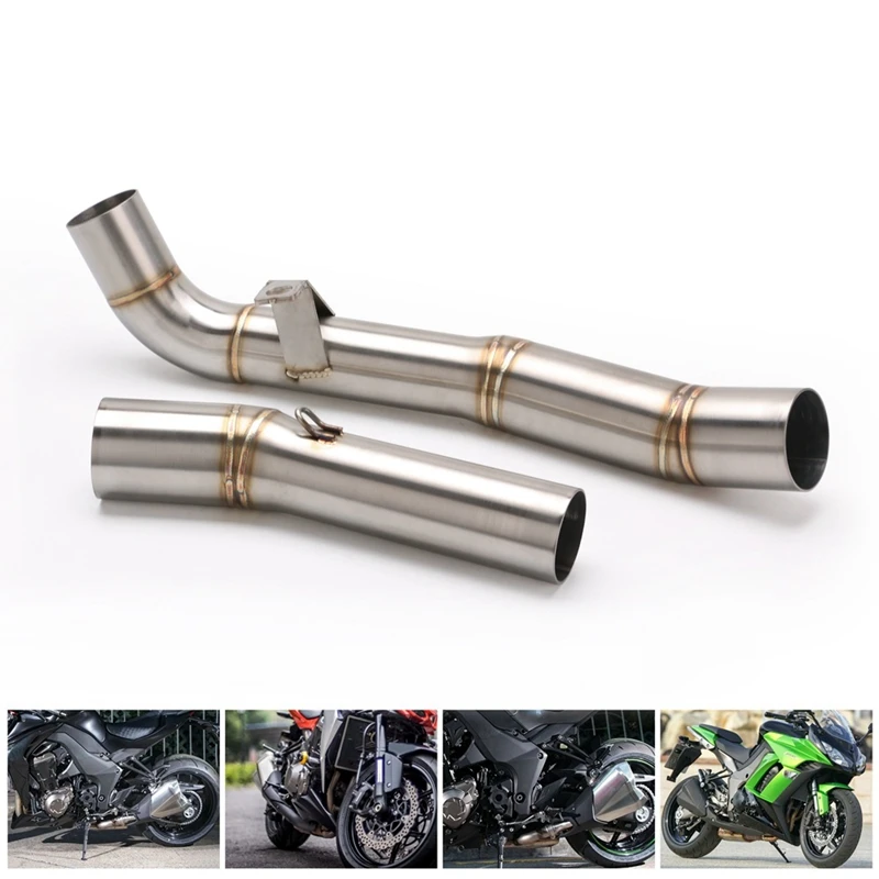 

Motorcycle Exhaust Muffler Modified Middle Link Pipe for Kawasaki Z1000 2007 2008 2009 Round Link Pipe Muffler