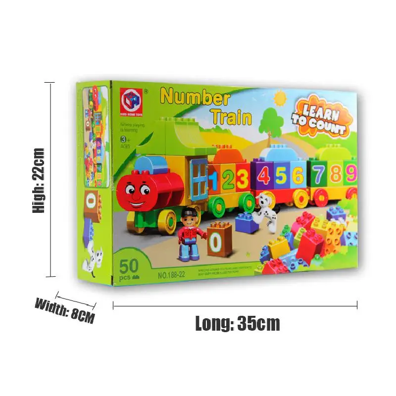50pas Building Block Set Diy Train Mode Building Block Digital Game Early Childhood Education Educational Alpinia Oxyphylla Toys