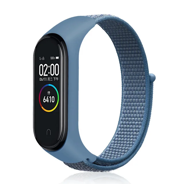 Сменный Браслет для Xiaomi mi Band 4 3 нейлоновая петля дышащий браслет на mi Band 4 Band 3 ремешок для часов браслет Xiaomi 3 4 - Цвет: Cape Blue