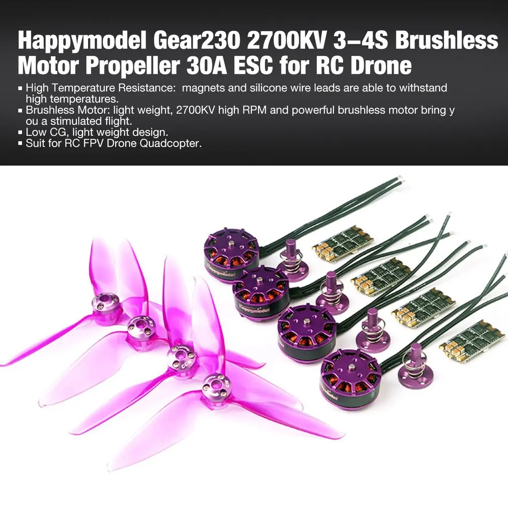 OCDAY Gear230 RC FPV Дрон Квадрокоптер система бесщеточная система мотор 2306 KV2700 быстрая установка пропеллер BLHELI_S 30A ESC