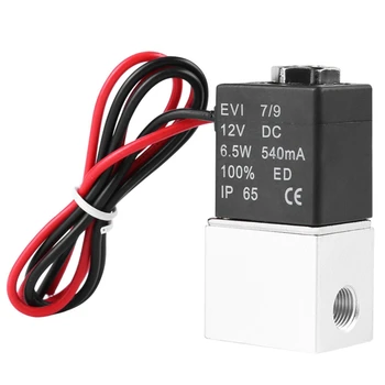

DC12V Solenoid Valve 1/4 Inch 2 Way Normally Closed Direct-Acting Pneumatic Valves for Water Air Gas