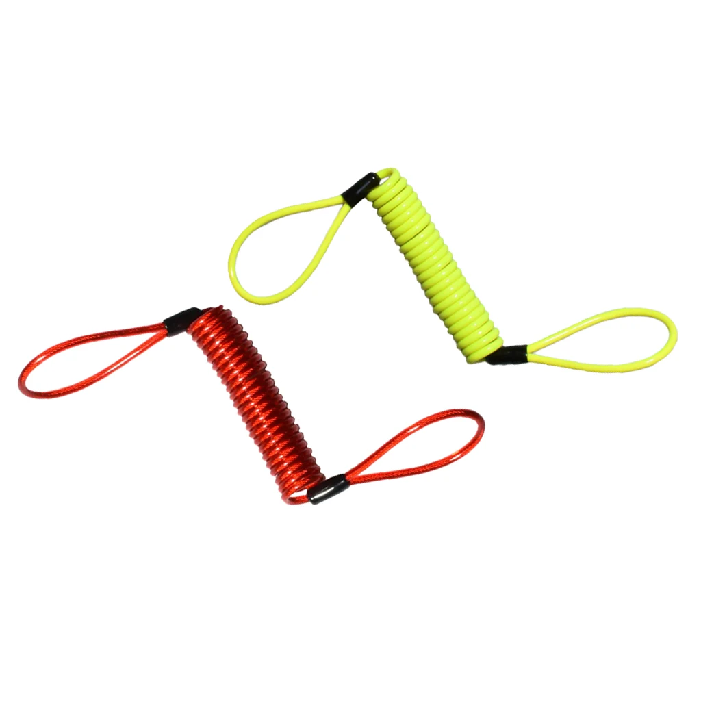 2X 1.5m Anti-Theft Bike Reminder Cord Motorbike Multicolor TPU Disk Lock + Steel Wire
