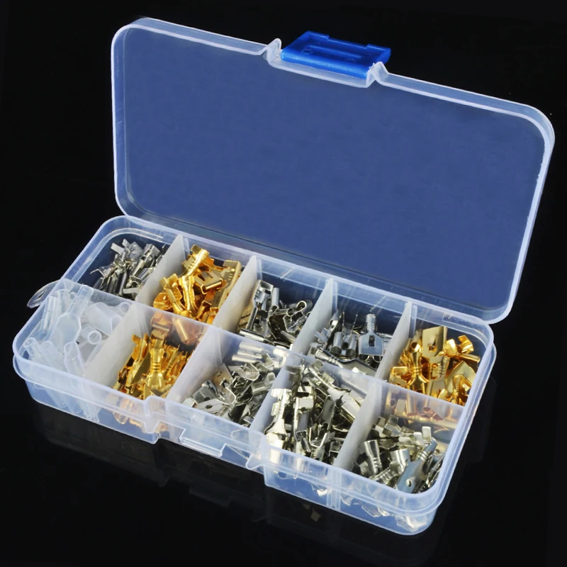 

150pcs Male and Female Car Spade Connector Splice Crimp Wire Terminals Assortment Kit with Insulating Sleeve for Motorcycle Bike