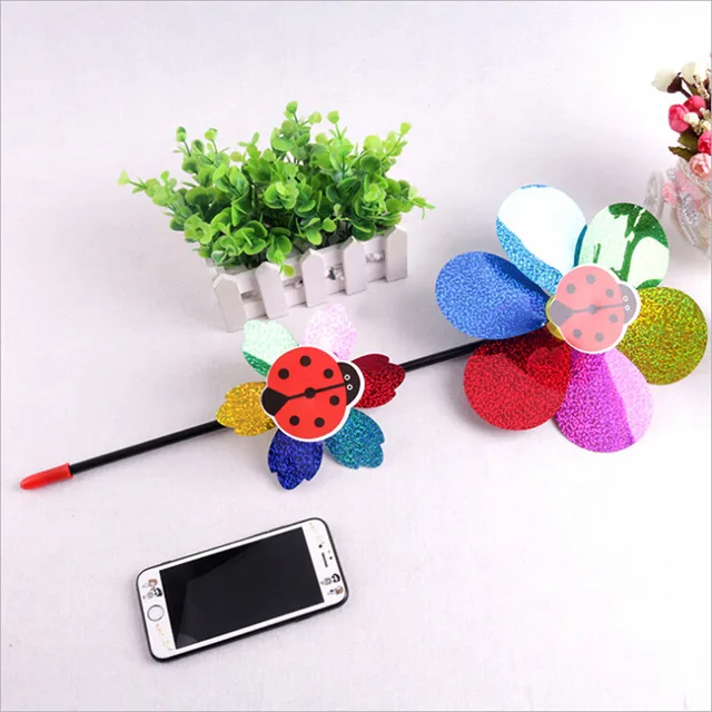 1PC Wind Spinner Kids Toy Colorful Sequins Double Layer Sunflower Windmill Wind Spinner Home Garden Yard Decoration 4