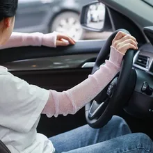 Летние охлаждающие манжеты, защита от солнца, женские рукавицы, рукава для рук, вождения, УФ-защита, вискоза, Мужские рукава, перчатки, длинные