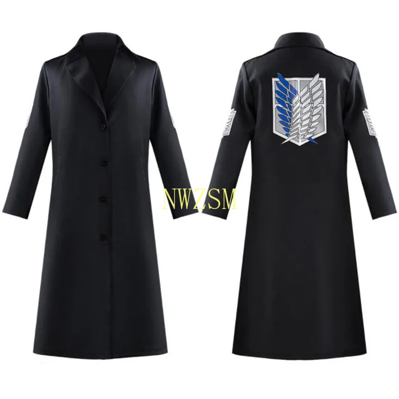 

Japanese Anime Attack On Titan Windcheater Shingeki No Kyojin Scouting Legion Costume Cosplay Halloween Black Cloak Cape