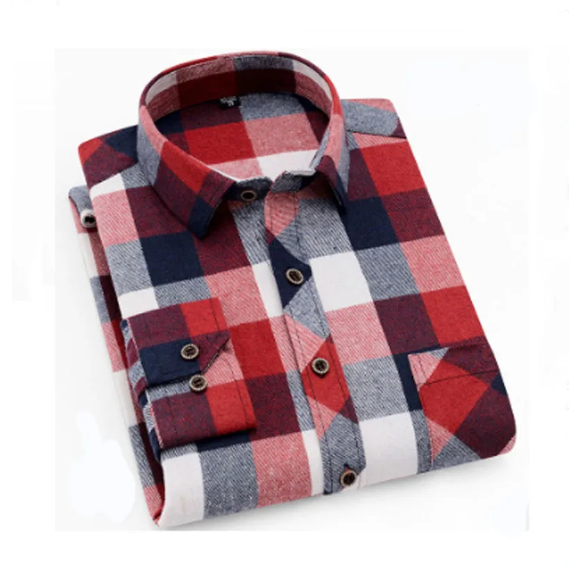 Najtaniej Nowy dla młodych mężczyzn koszula biznesowa zima i jesień ocieplenie sprawdź koszulki dla mężczyzn i duży rozmiar z długim koszule z rękawami mężczyzna