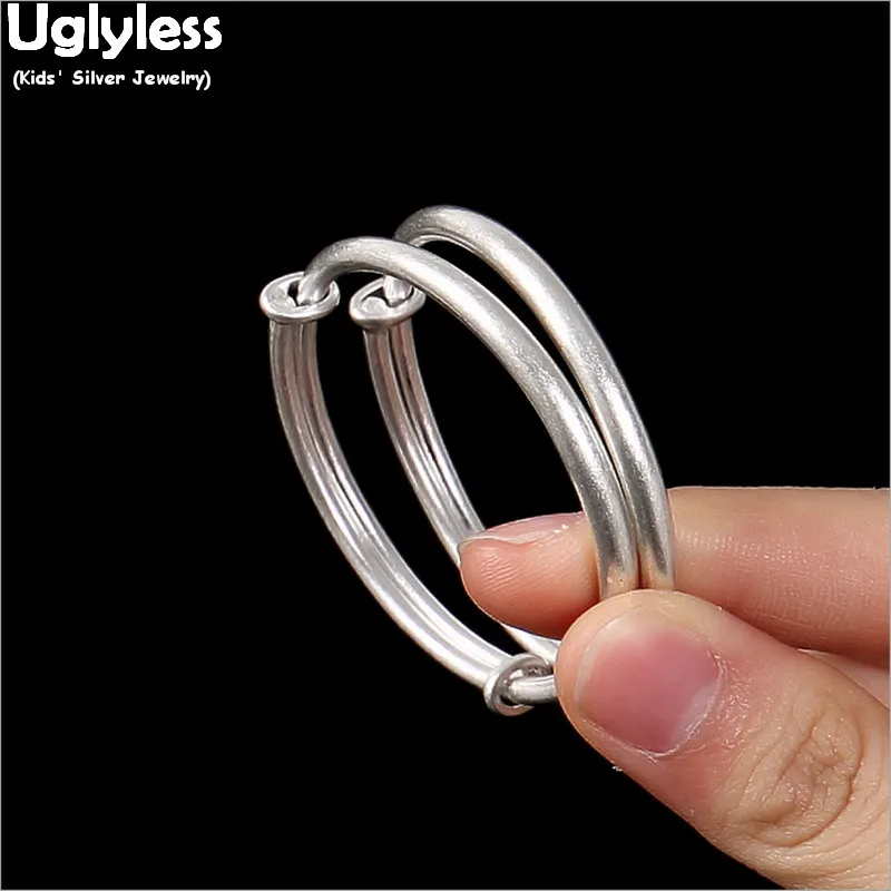 Uglyless, 1 пара, модные простые браслеты для малышей, унисекс, для девочек и мальчиков, подарки для новорожденных, изысканные ювелирные изделия, детские серебряные браслеты