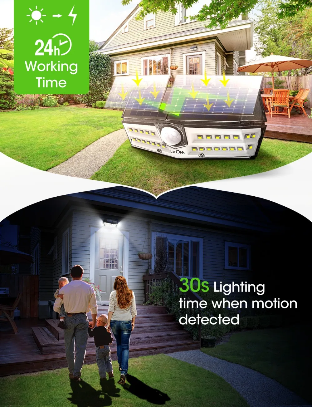 LITOM 30 LED Solar Light Wall Lamp LITOM CD137 IPX7 Waterproof Motion Sensor Light 120 Wide-angle Wall Lampe Solaire Exterieur (5)