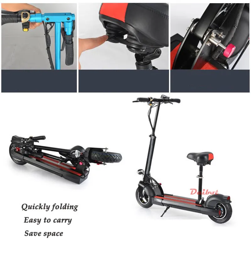 Daibot Electric Kick Scooter Two Wheel Electric Scooters Foldable 10 inch 36v48v Portable Folding Electric Bike (15)