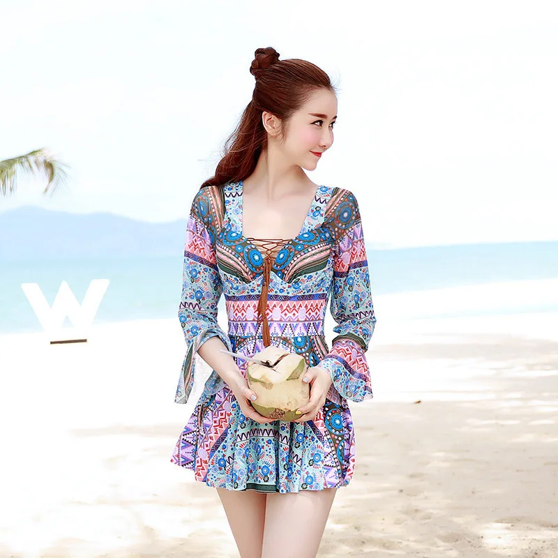 

Bathing Suits for Women Modest One Piece Floral Bikini 2019 UnderWire Pad Girls Swimsuit Print Swimming Wear Fashion Swim Suit