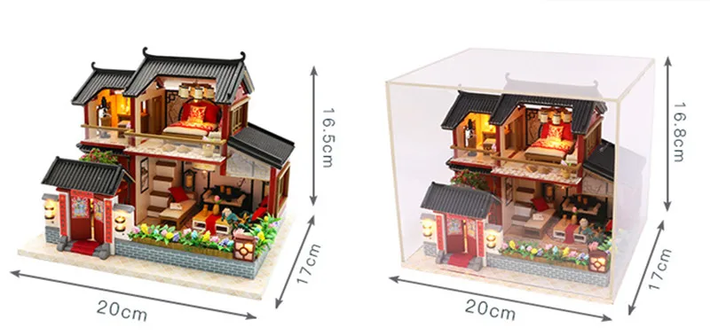 Деревянный Миниатюрный Кукольный дом 3D DIY Миниатюрный Кукольный дом мебель Сборка Кукольный дом головоломка игрушка детский подарок на день рождения