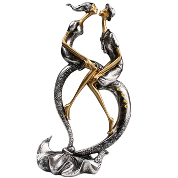 

Kiss Couple Figurine Resin Handcarfts Lovers Statue Figurine Home Decoration Original Design Love Handicraft