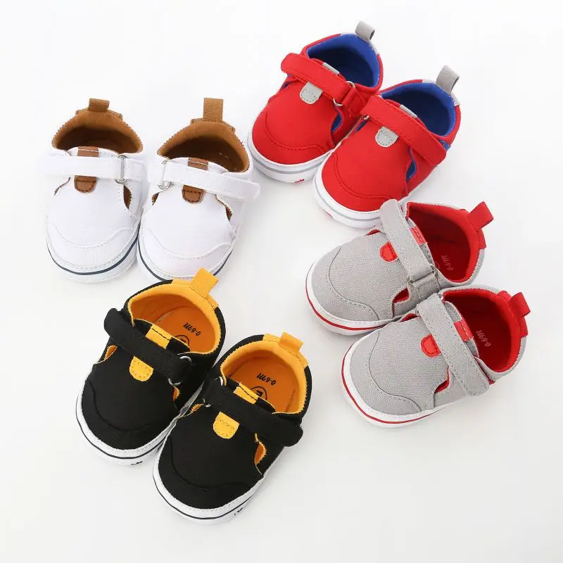  New Spring 0-18M Baby Shoes Lovely Baby Boys Girls Patchwork Anti-Slip Shoes Sneakers Toddler Soft 