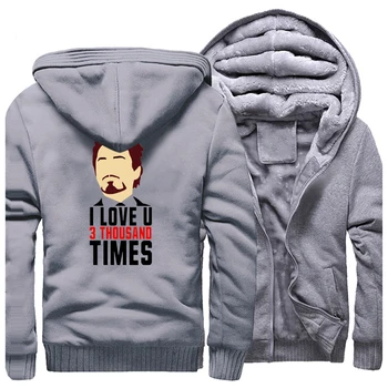 

Tony Stark I Love You 3000 Times Winter Men Thick Warm Fleece Jacket Hoodies Sweatshirt Hooded Streetwear Sportswear Jackets