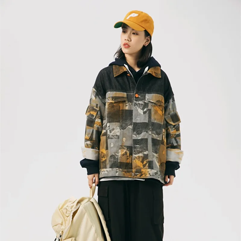 

Tang Mu Cool Spring New Style Contrast Color Joint Workwear Coat Japanese-style Men Popular Brand Loose Casual Jacket